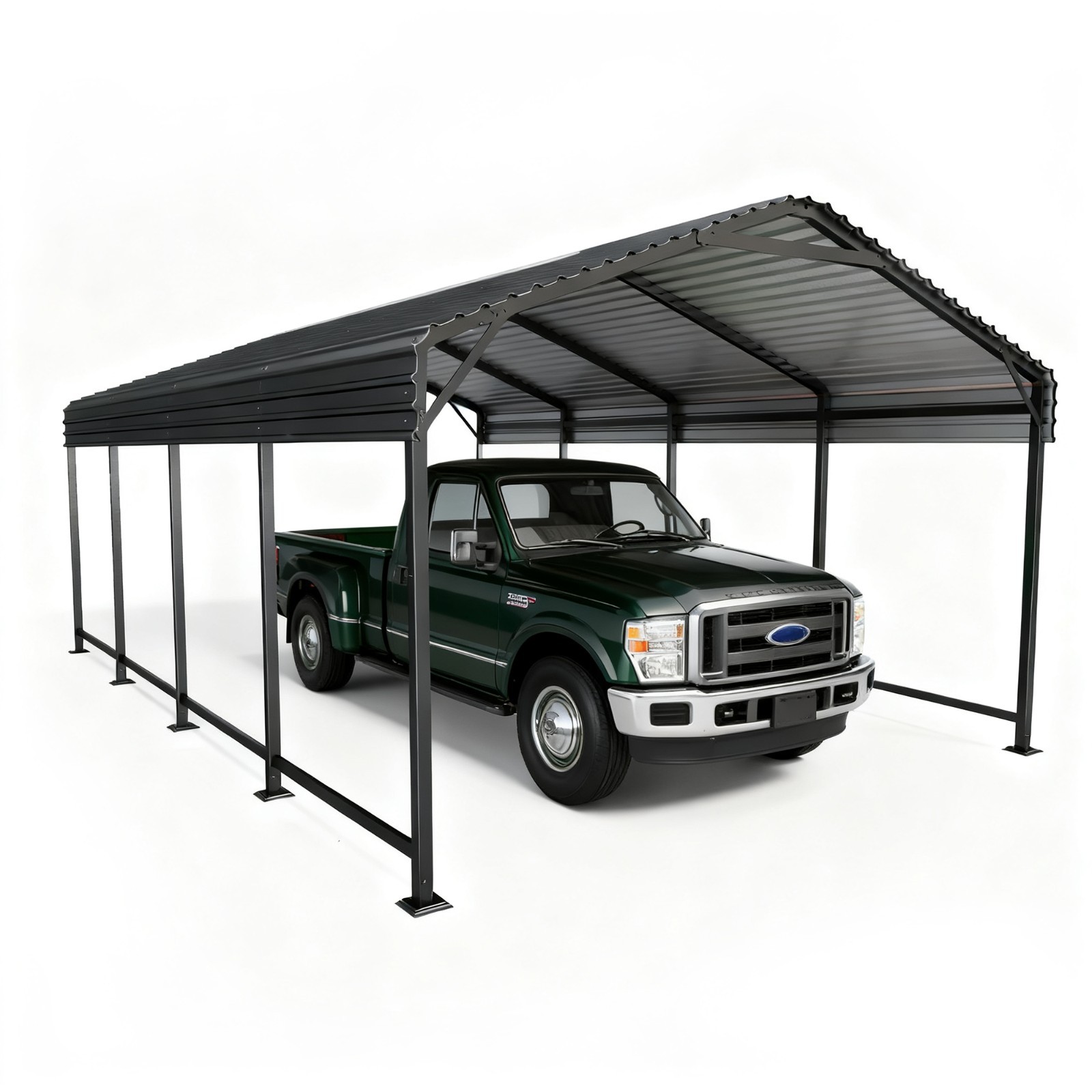 PABIMIA 12x20 FT Heavy-Duty Metal Carport, Outdoor Galvanized Steel Shelter