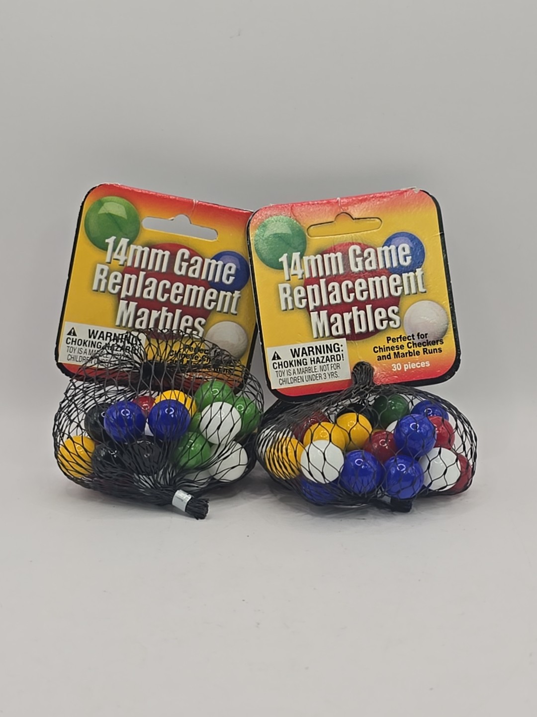 2 Pack - 30 Solid Color Replacement Game Marbles 14mm - 59 TOTAL (READ DESCR) 