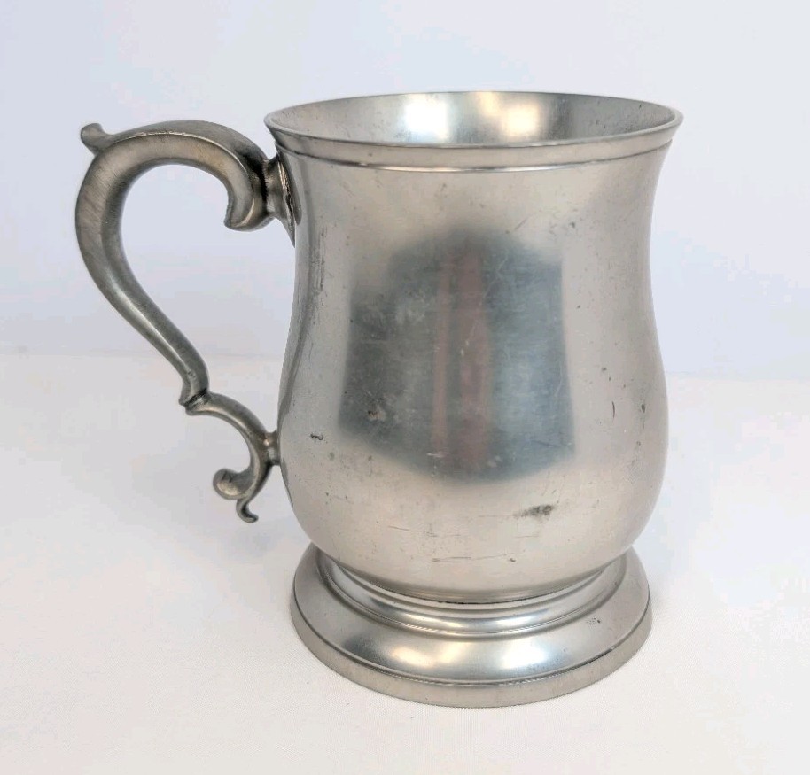 Engraved Williamsburg Monogram JPC Stieff Pewter Beer Stein Tankard Mug 