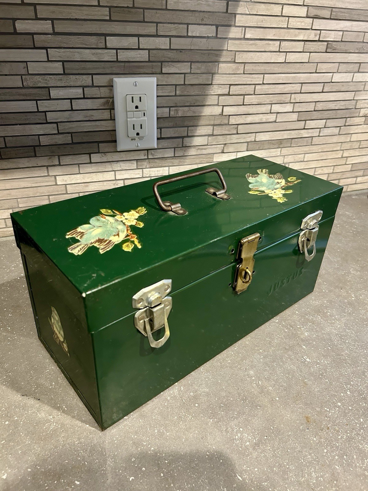 1950s Vintage Justus Toolbox w Bird Decal