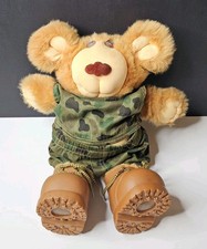 1983/1984/1985 Furskins Xavier Roberts Teddy Bear Plush Tan Camo 15"