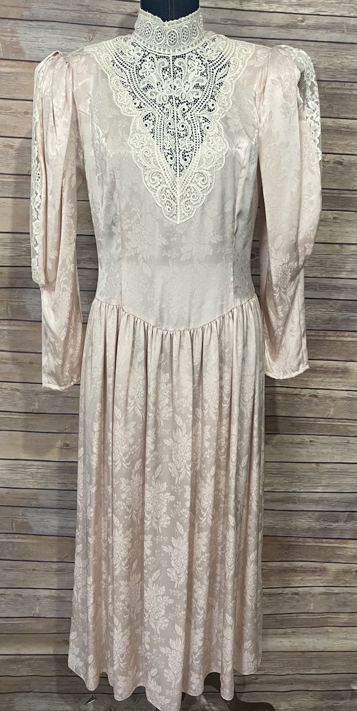 VTG Scott McClintock Pale Pink Lace Cottagecore Dress