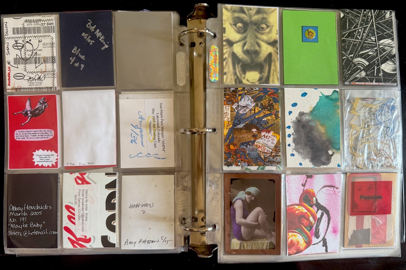 Artist Trading Cards 2005 Era Original (Not Reprint) All Signed in Ring Binder