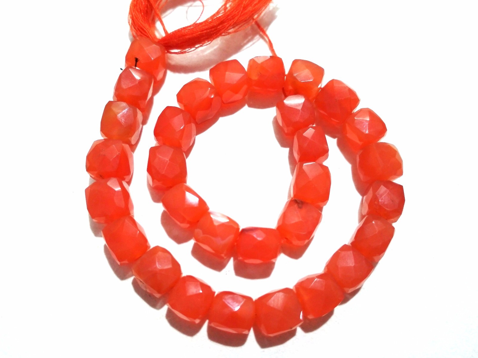 1 Strand Natural Carnelian 3D Cube Box Faceted 6-7mm Carnelian Cube Beads 7"inch