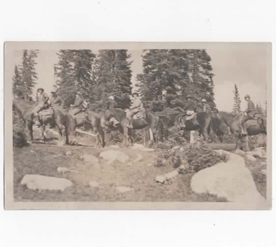 Ward Colorado near Long Lake RPPC  riders on a trail   c1915
