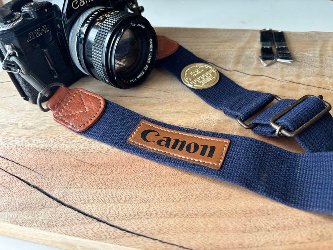 Vintage Canon Ae-1 Commemorative Model Camera Strap Cloth Leather