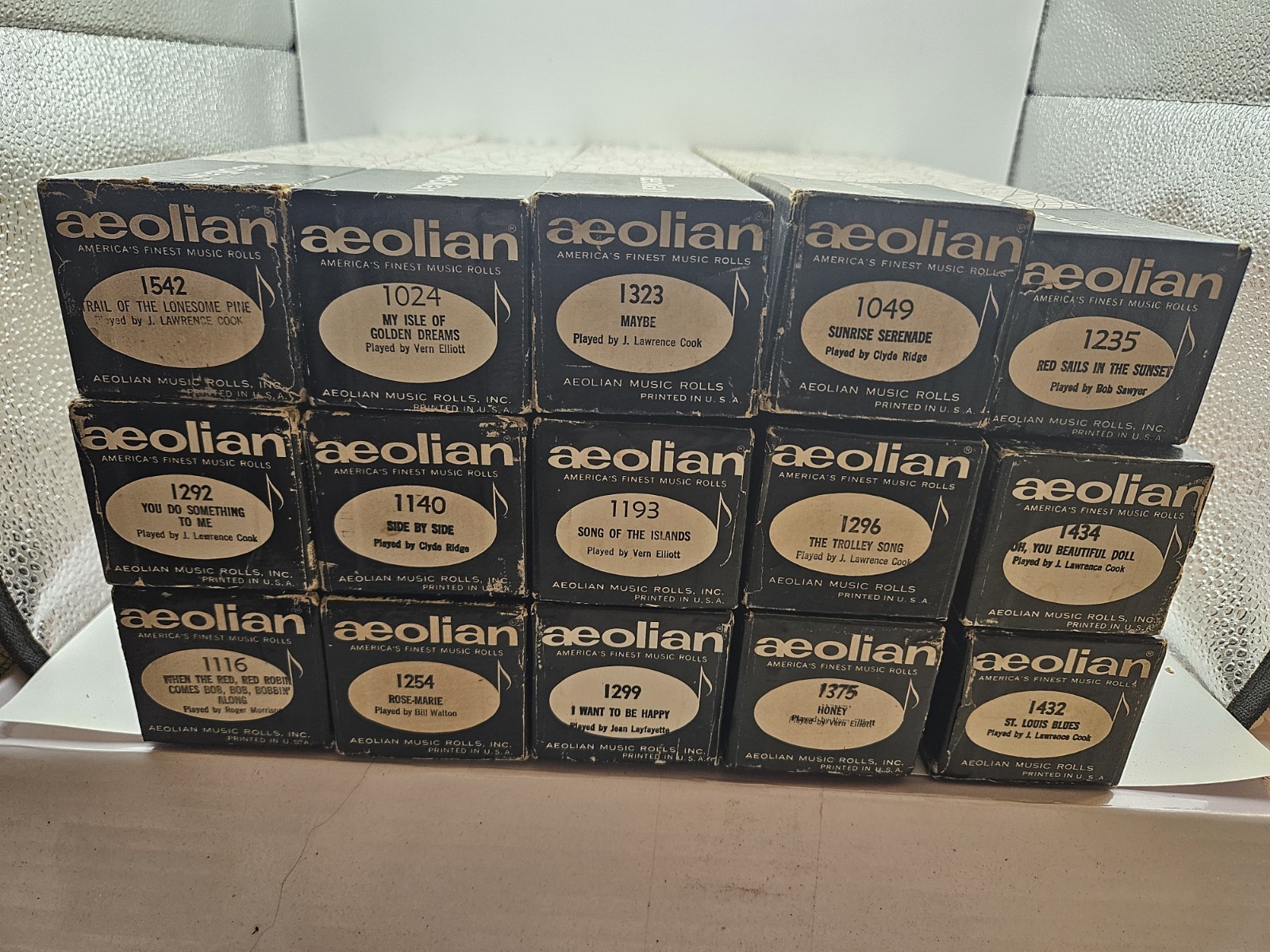 Vintage Lot Of 15 Aeolian Player Piano Rolls  (BB)