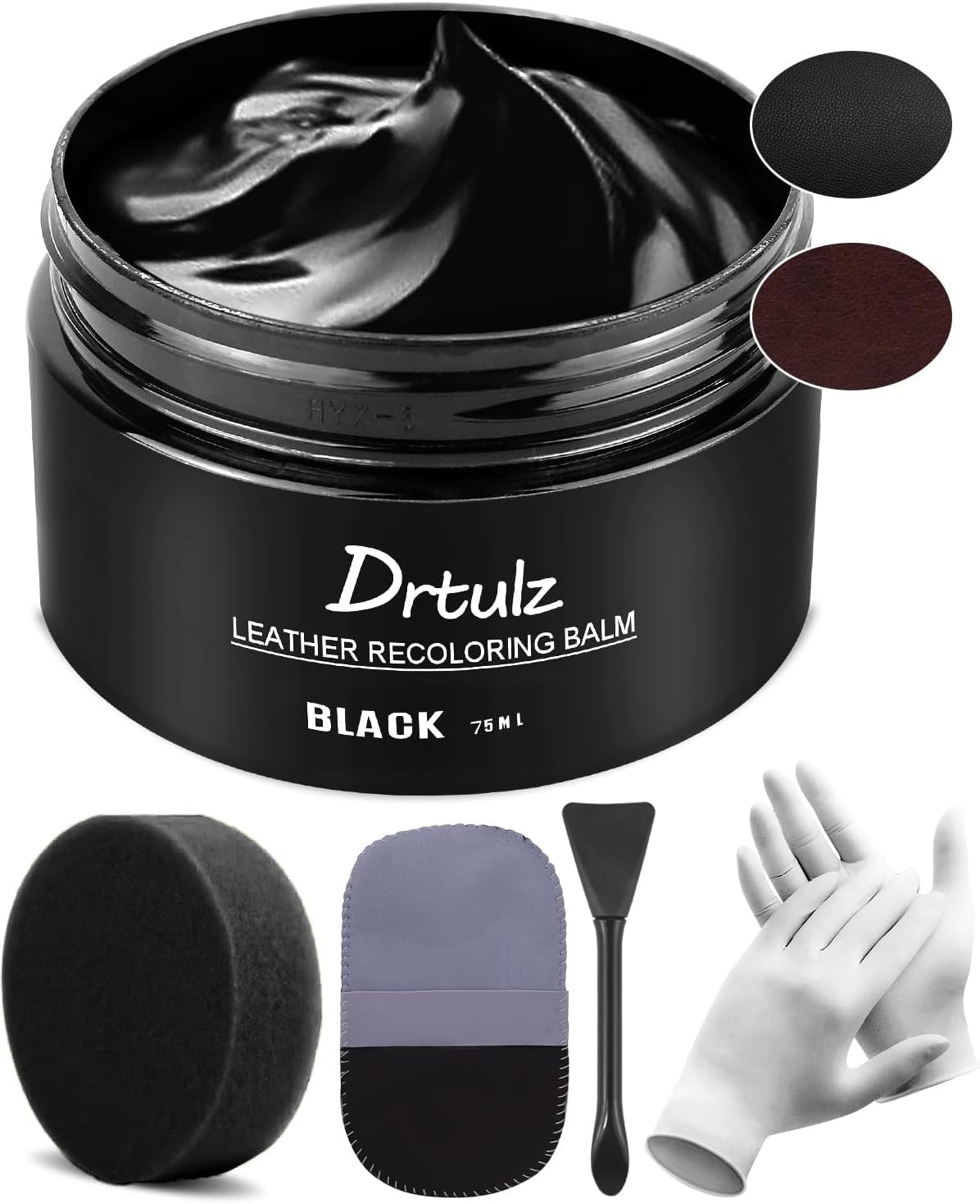 Black Leather Recoloring Balm, Leather Color Restorer Conditioner, Leather Re...