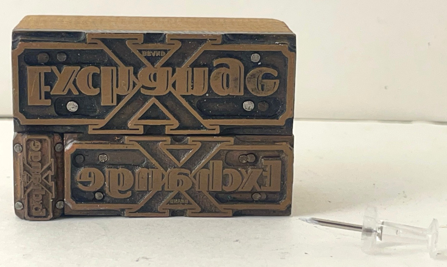 Vintage Letterpress Exchange X Copper / Wood Printing Block