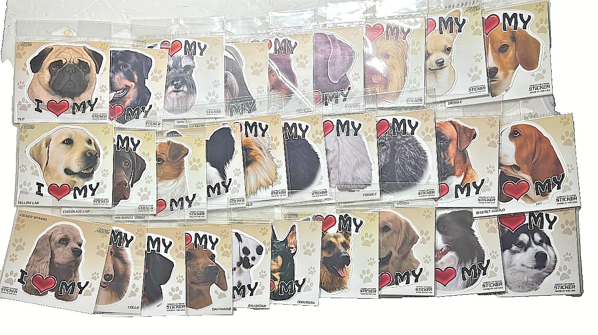 4" Dog Breed Assortment Decals Stickers Over 600 pieces