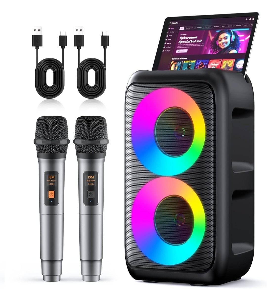 KARAOKE T-08 PORTABLE MULTIFUNCTIONAL WIRELESS BLUETOOTH SPEAKER WITH MICROPHONE