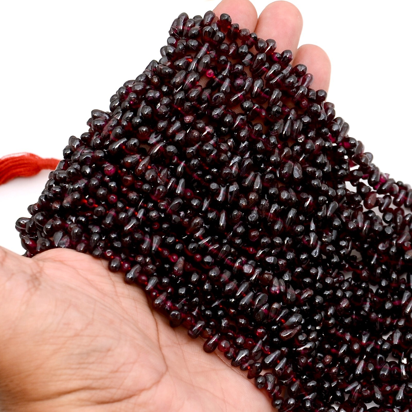 Garnet Teardrop Beads 13 Inch Strand Natural Gemstone Jewelry Wholesale Lot