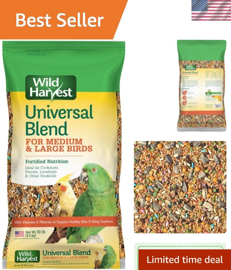 BPA-Free Universal Bird Food 10lbs – Enriched Nutrition for Medium & Large Birds