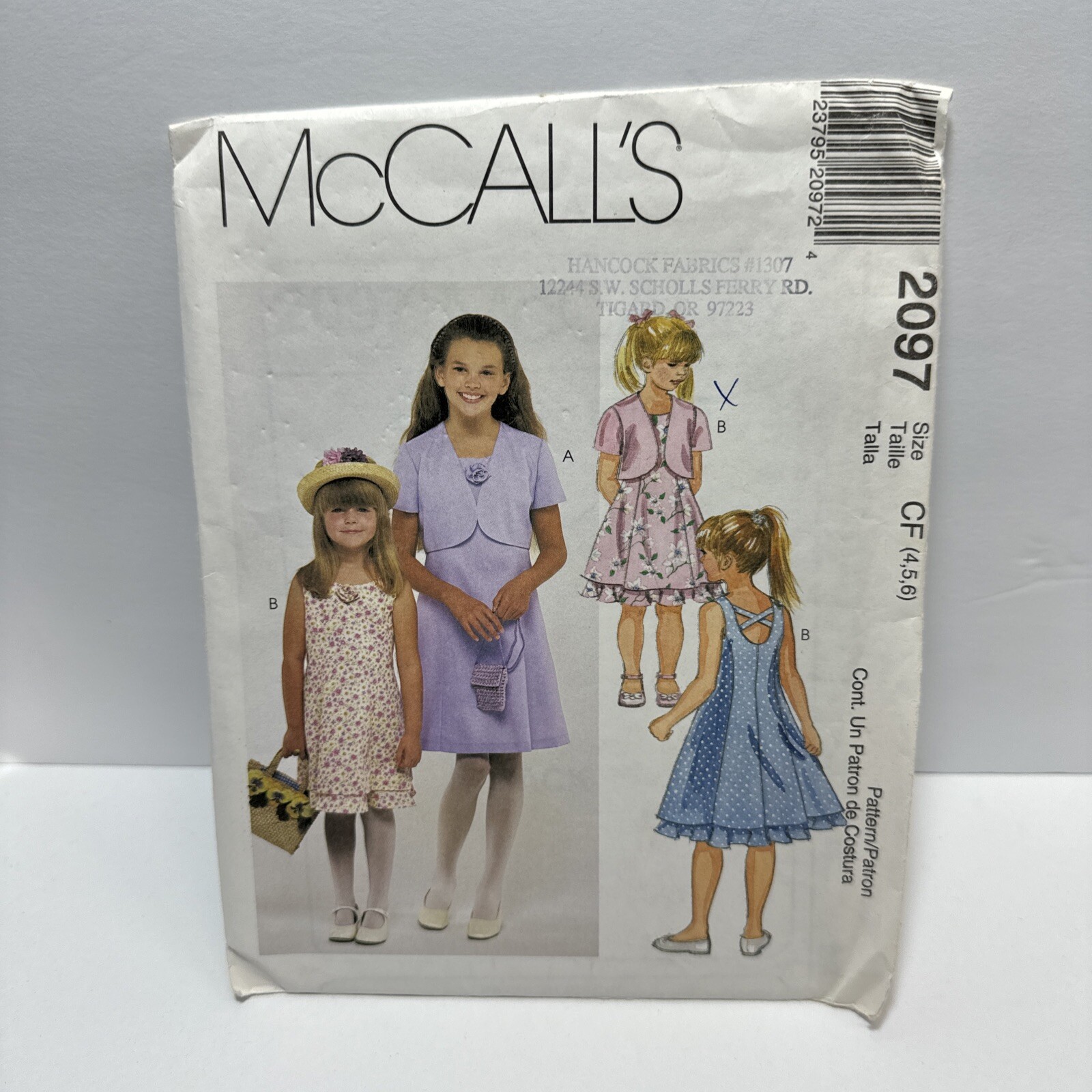 McCalls 2097 Girls Dress Jacket Spring Pattern 4-6 *Uncut*