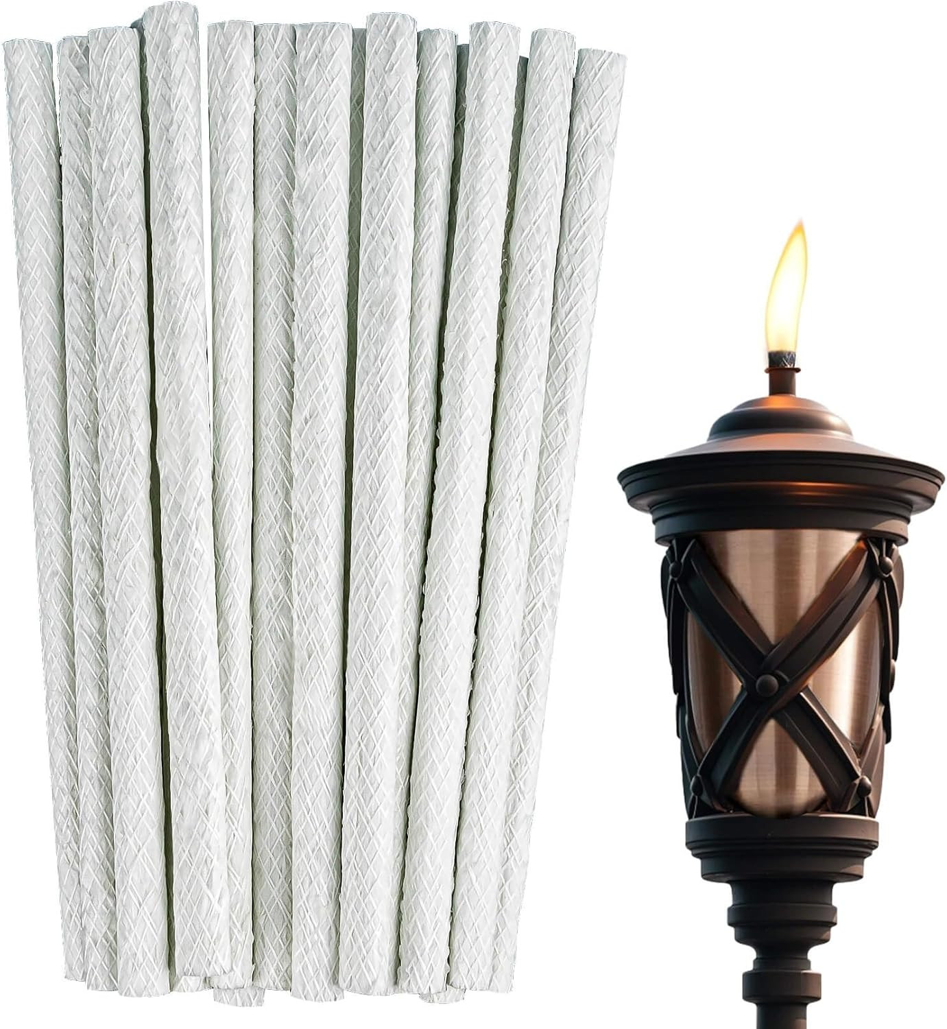 Oil Lamp Wicks - 20 Pcs Lantern Wick Long Life Fiberglass Torch Wicks Replacemen