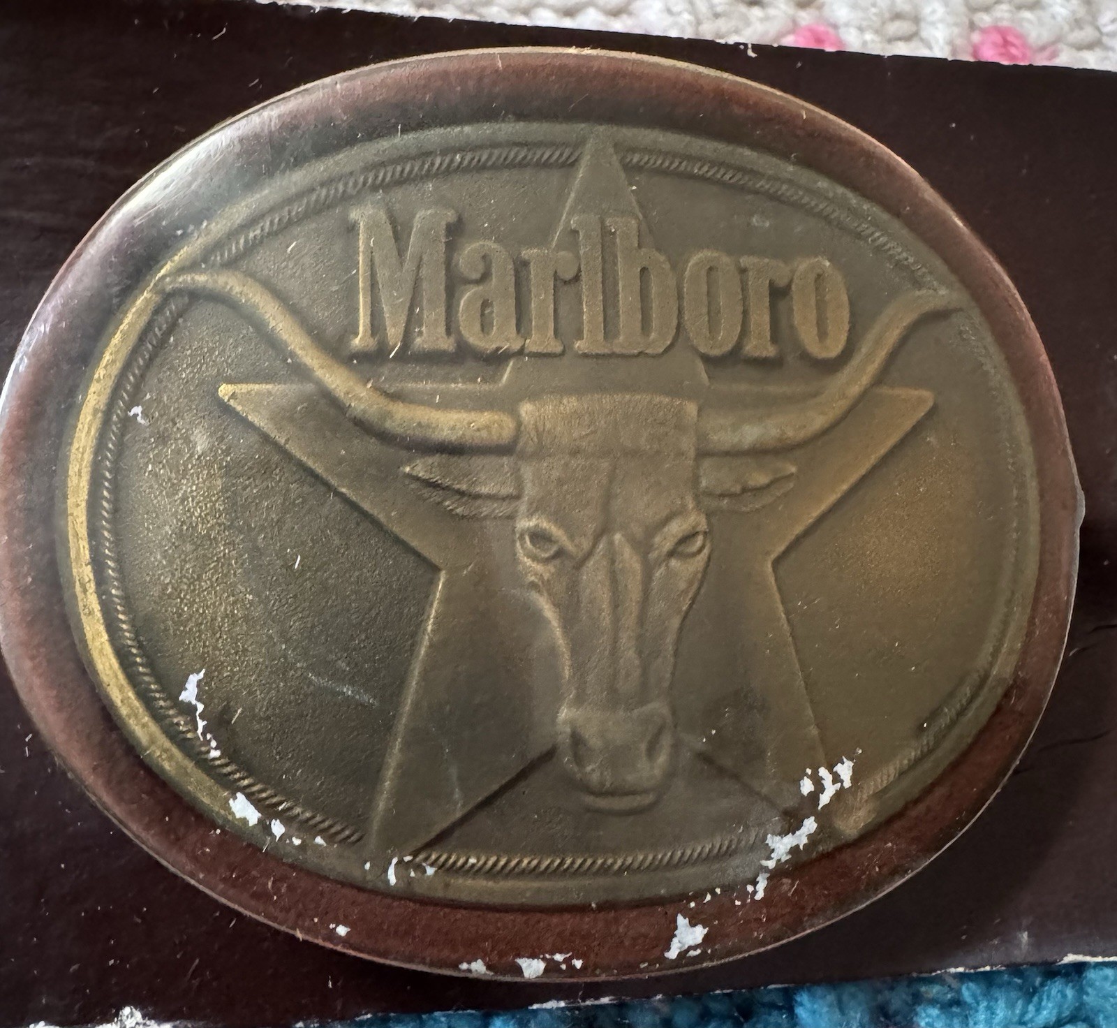Vintage Solid Brass Marlboro Longhorn Belt Buckle