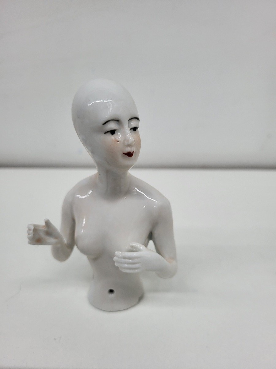 Half doll Figurine Pin-up Naked Half Doll Pincushion Arms Away Art Deco-German S