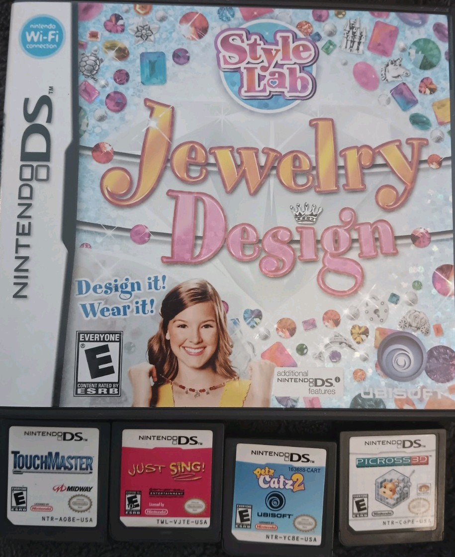 Nintendo DS Game Lot Style Lab Jewelry, Touchmaster, Picross 3D TESTED WORKING