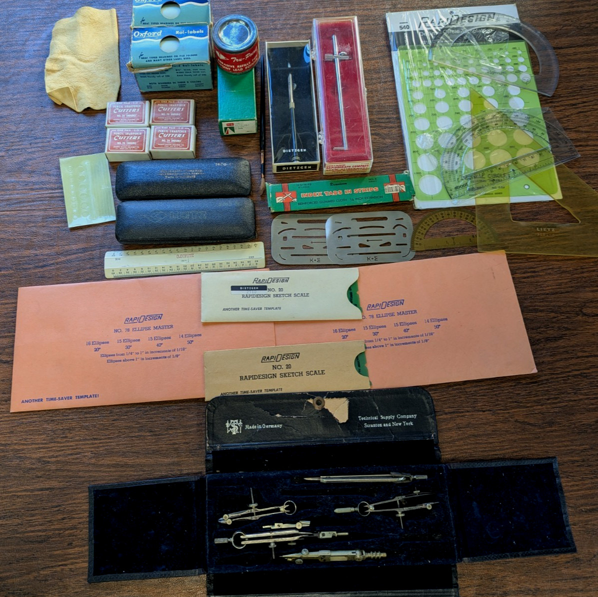 Lot Of Vintage Drafting Tools and Misc Related Items