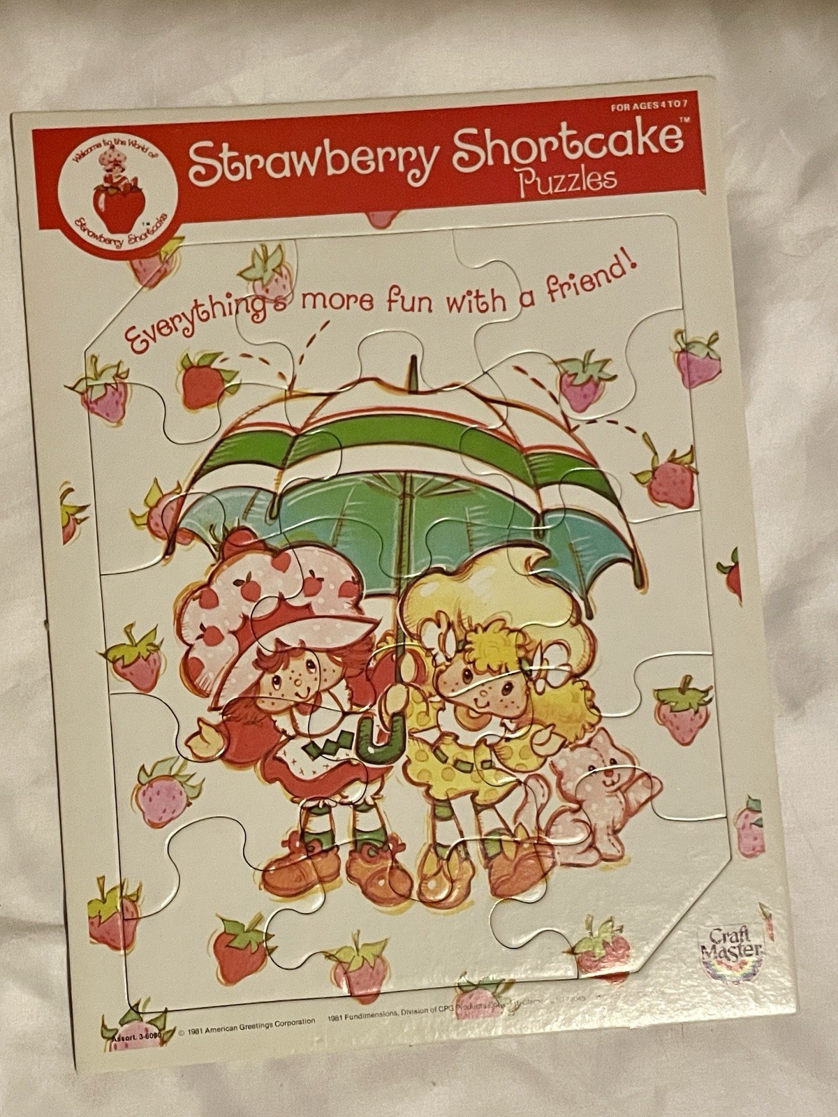 Vintage Strawberry Shortcake Frame Tray Jigsaw Puzzle - 1981 American Greetings