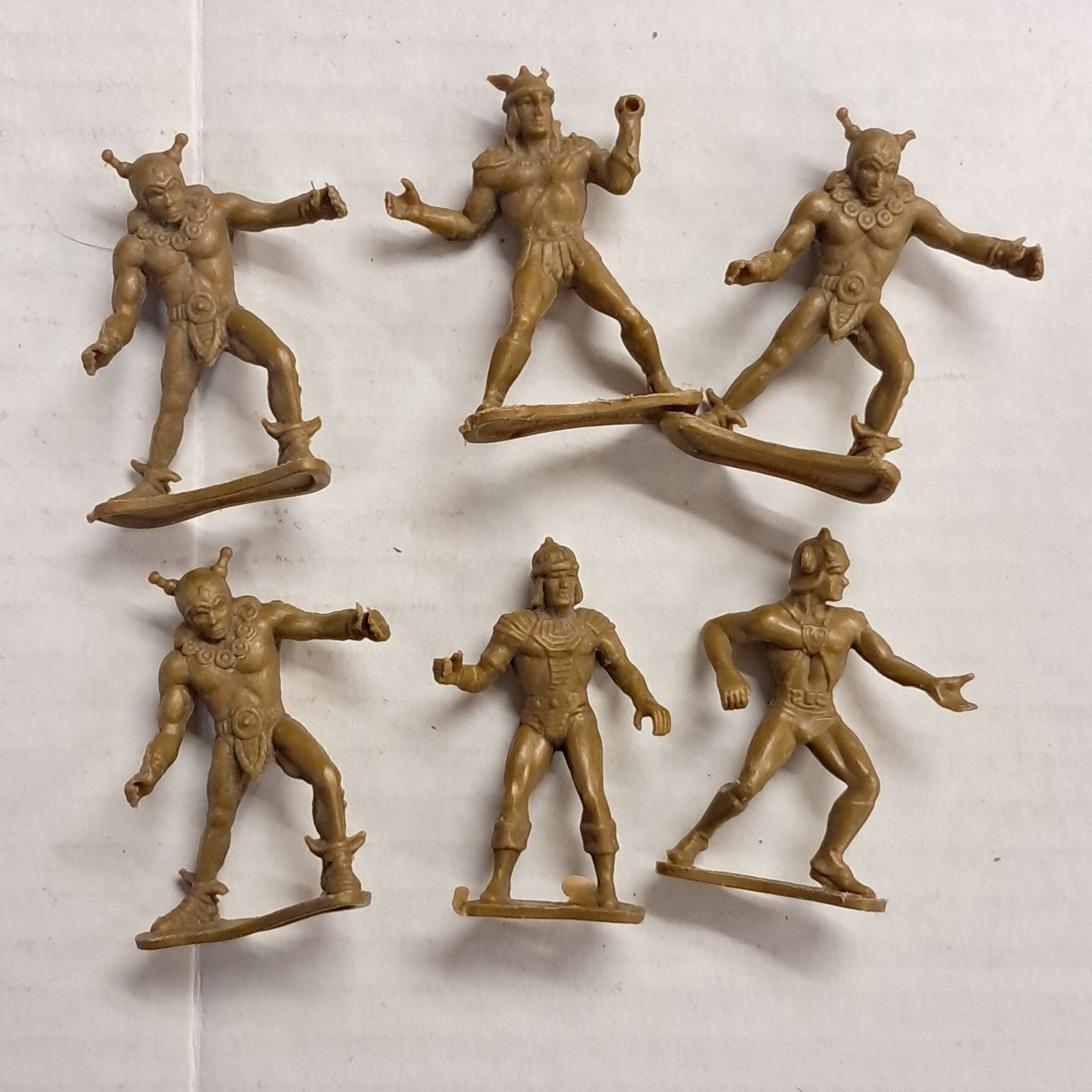 Six Warriors Of The Galaxy Gold Alien Monsters & Humans 1/32 scale, Hong Kong