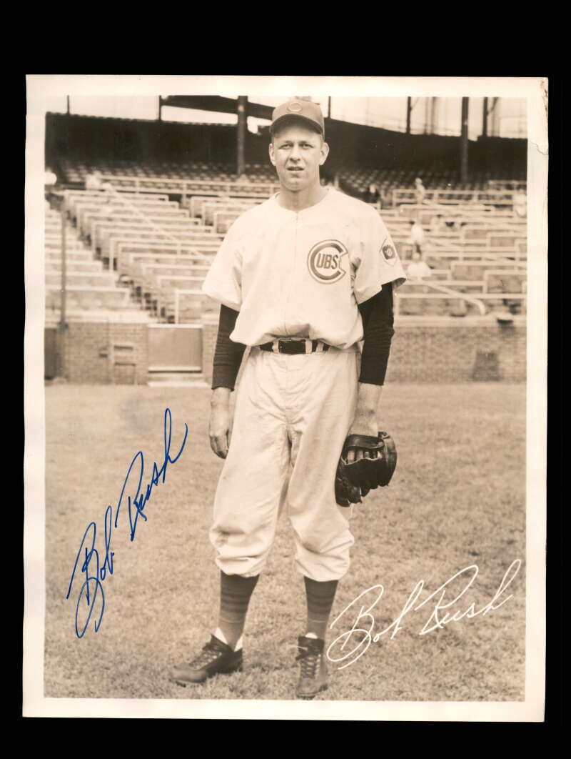Bob Rush JSA Signed  1951 Vintage WBKB Lucky Fan 8x10 Photo Autograph Cubs