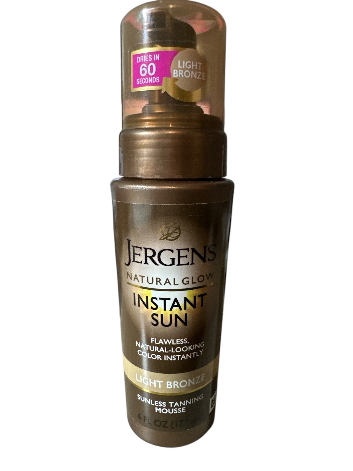 Jergens Natural Glow Instant Sun Light Bronze 6 fl oz Sunless Tanning Mousse NEW