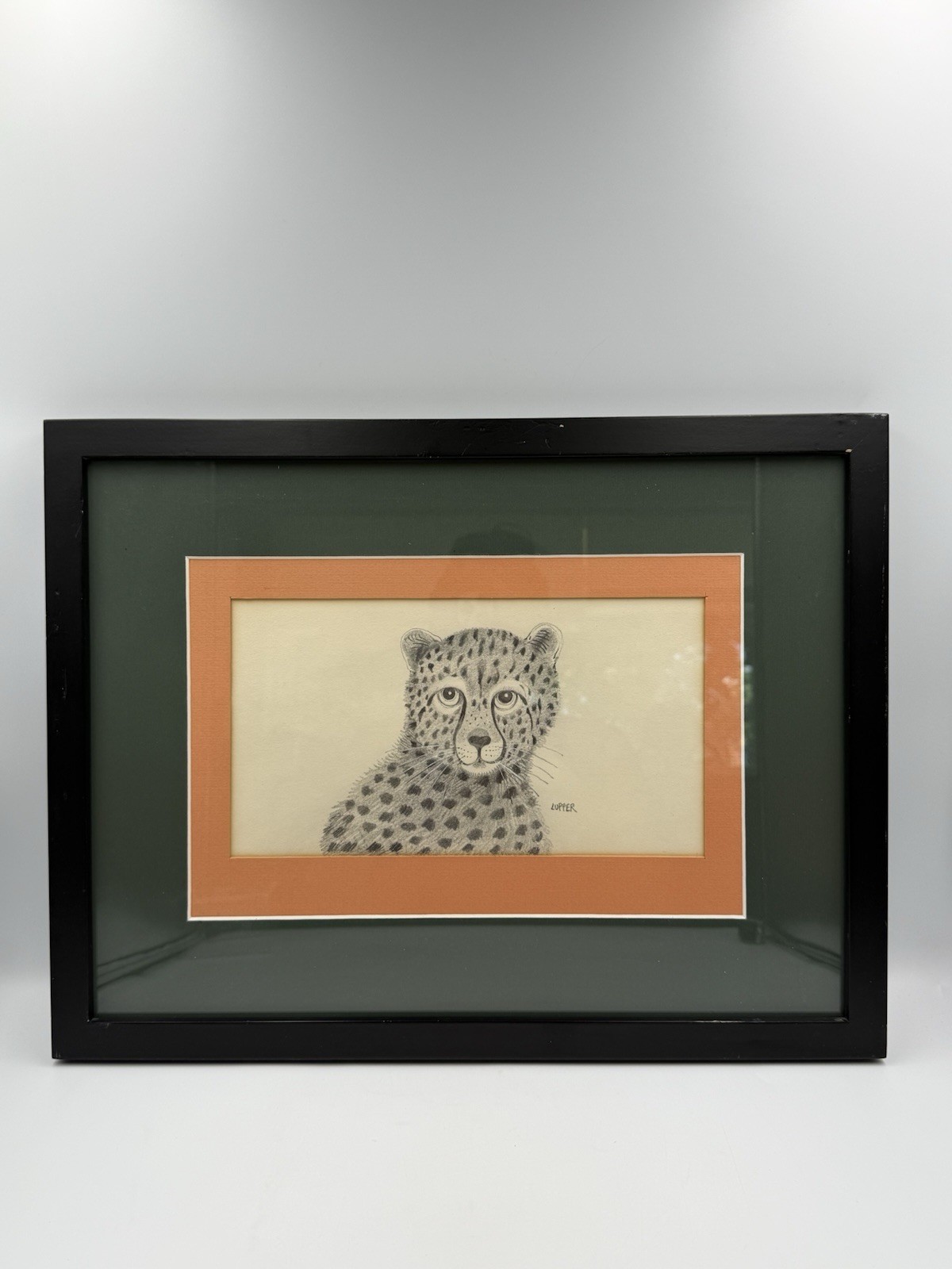 Edward Lupper Charcoal Pencil Drawing Leopard