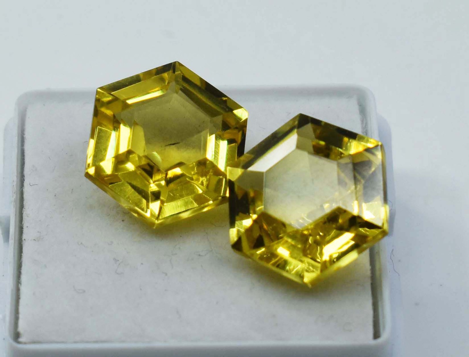 Natural Yellow Sapphire Fancy Shape 21.30 Ct Ring Size Pair Gemstone CERTIFIED