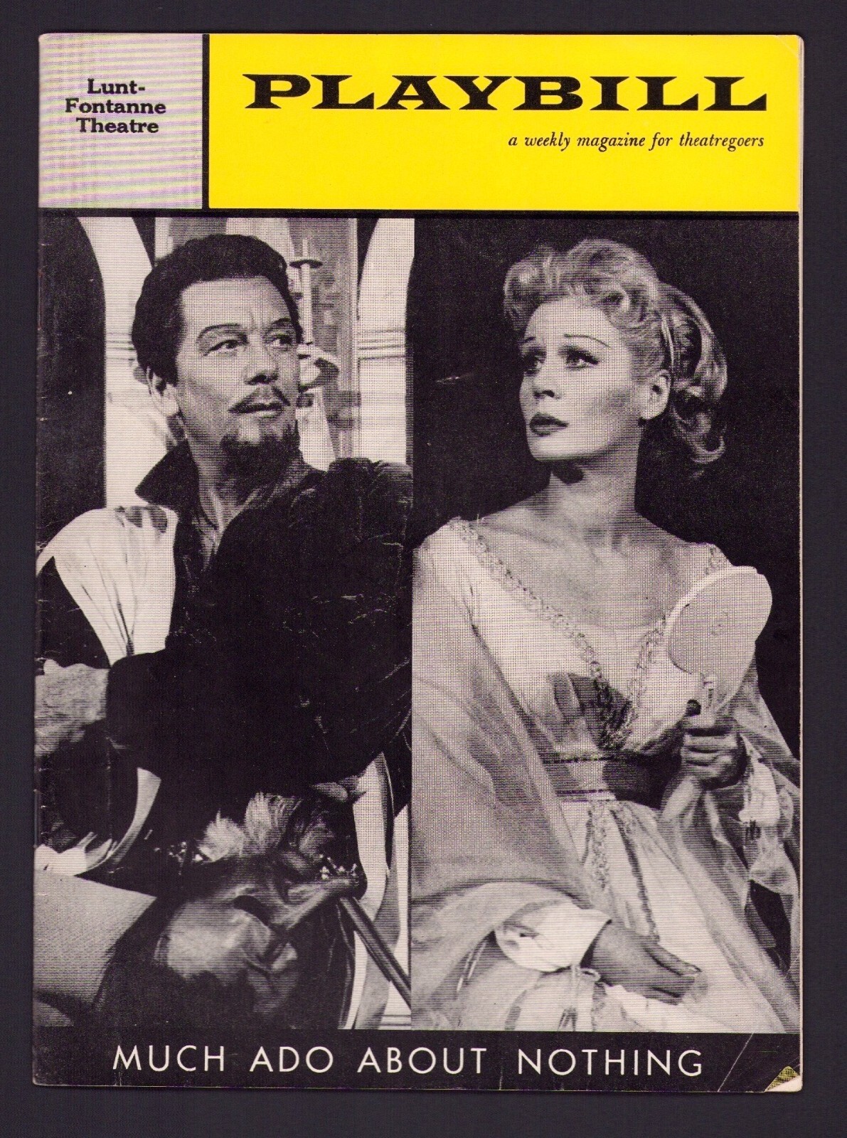 Sept 1959 Playbill Much Ado About Nothing John Gielgud Lunt-Fontanne Theatre