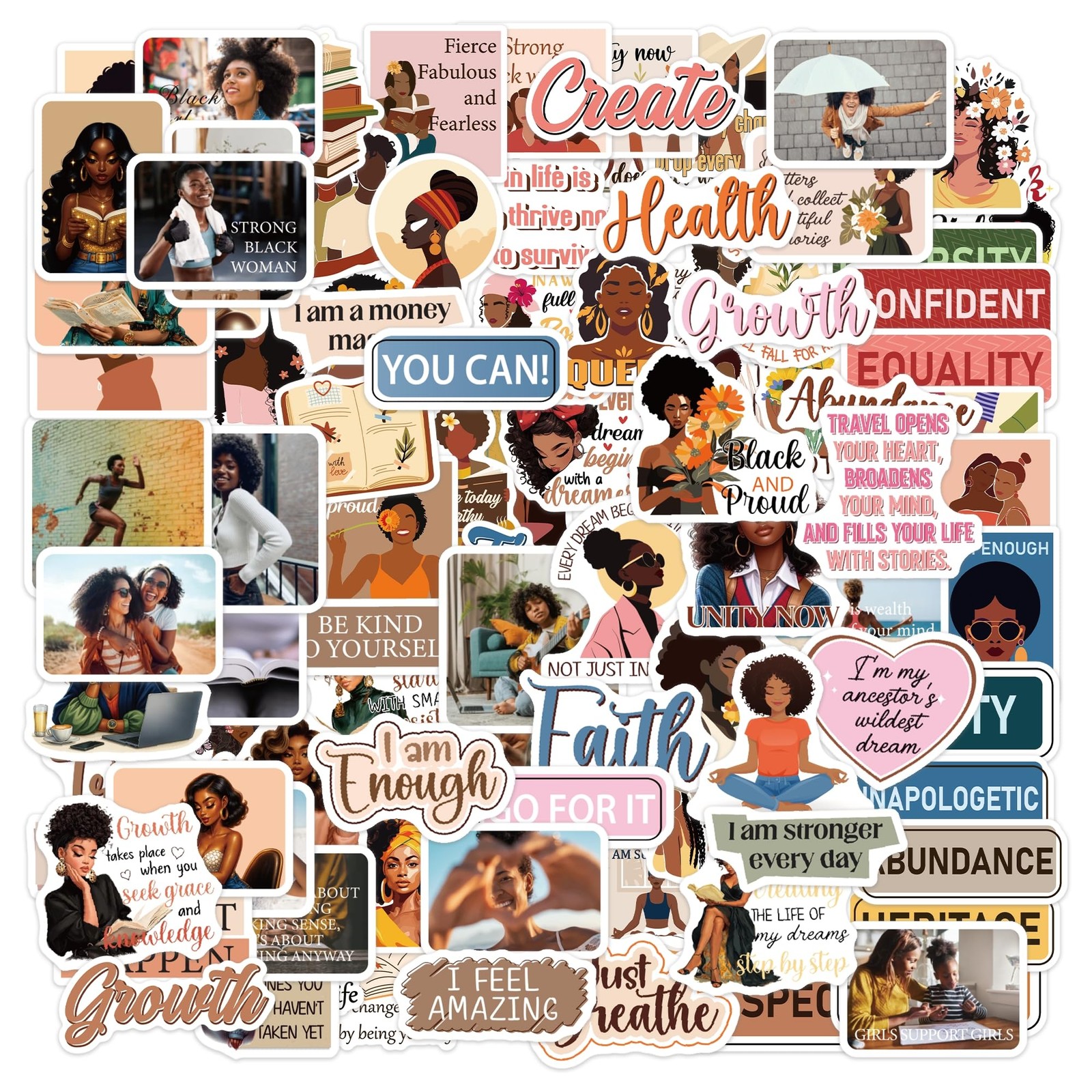 100 Pcs Black Girl Magic Vision Board Stickers, Affirmation 