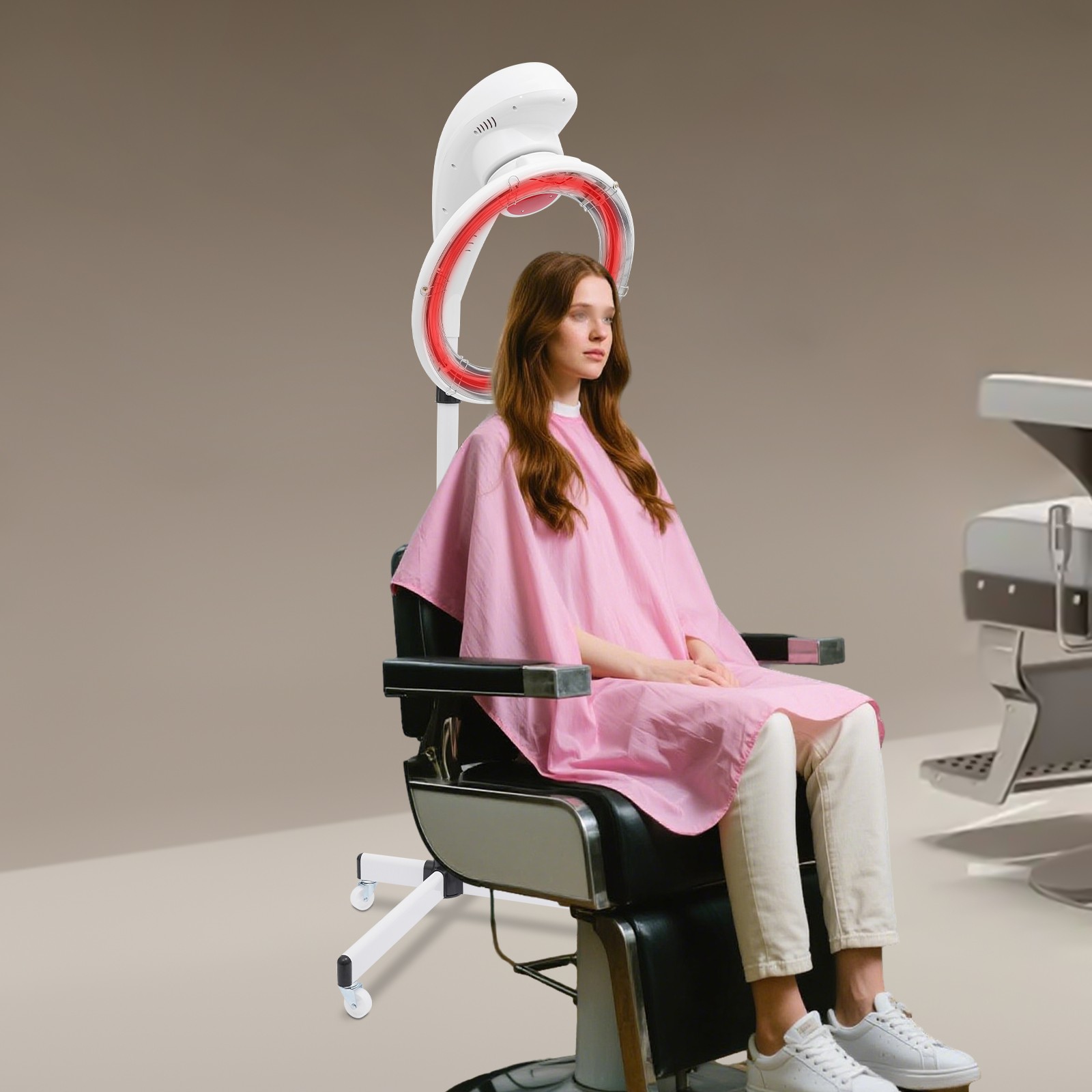 Professional Stand Salon Infrared Hair Dryer Adjustable With Wheels Perm Styling