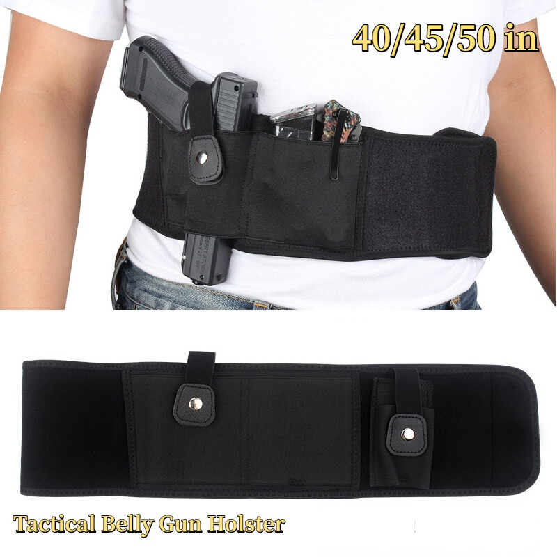 Outdoor Tactical Belt Belly Gun Holster Right Left Pistol Concealed Waistband