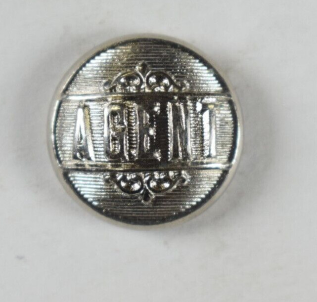 1870s-80s Original Agent Railroad Employee Worker Uniform Button C8G