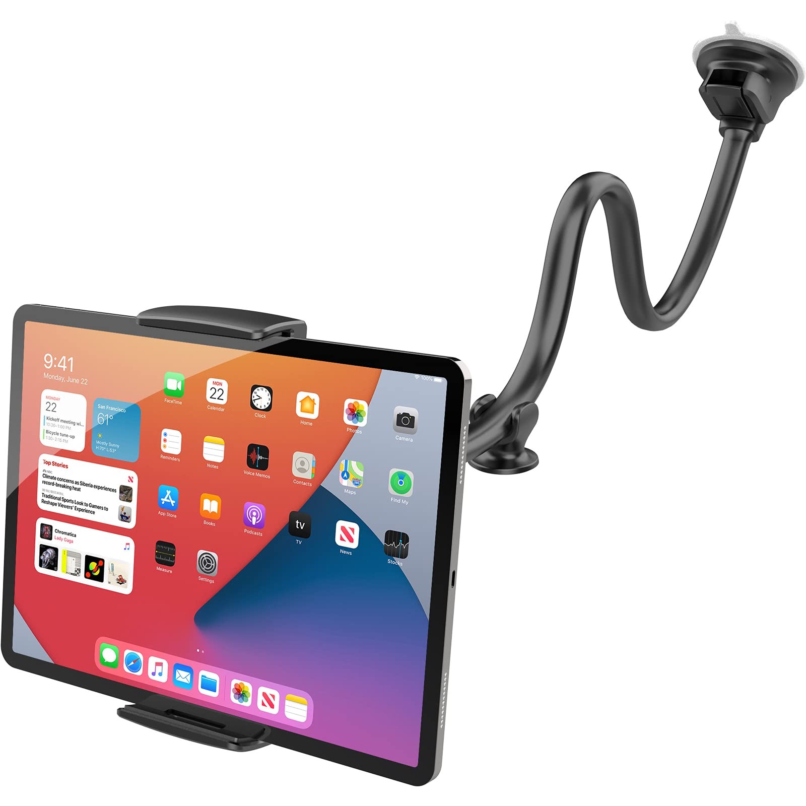 APPS2Car Tablet Car Mount for iPad Truck Holder Long Arm 13 inches, Black 