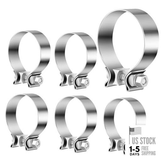 Pcs Muffler Clamp, 2 1/2" Narrow Band Muffler Clamp Stainless Steel 2.5 Inch 6