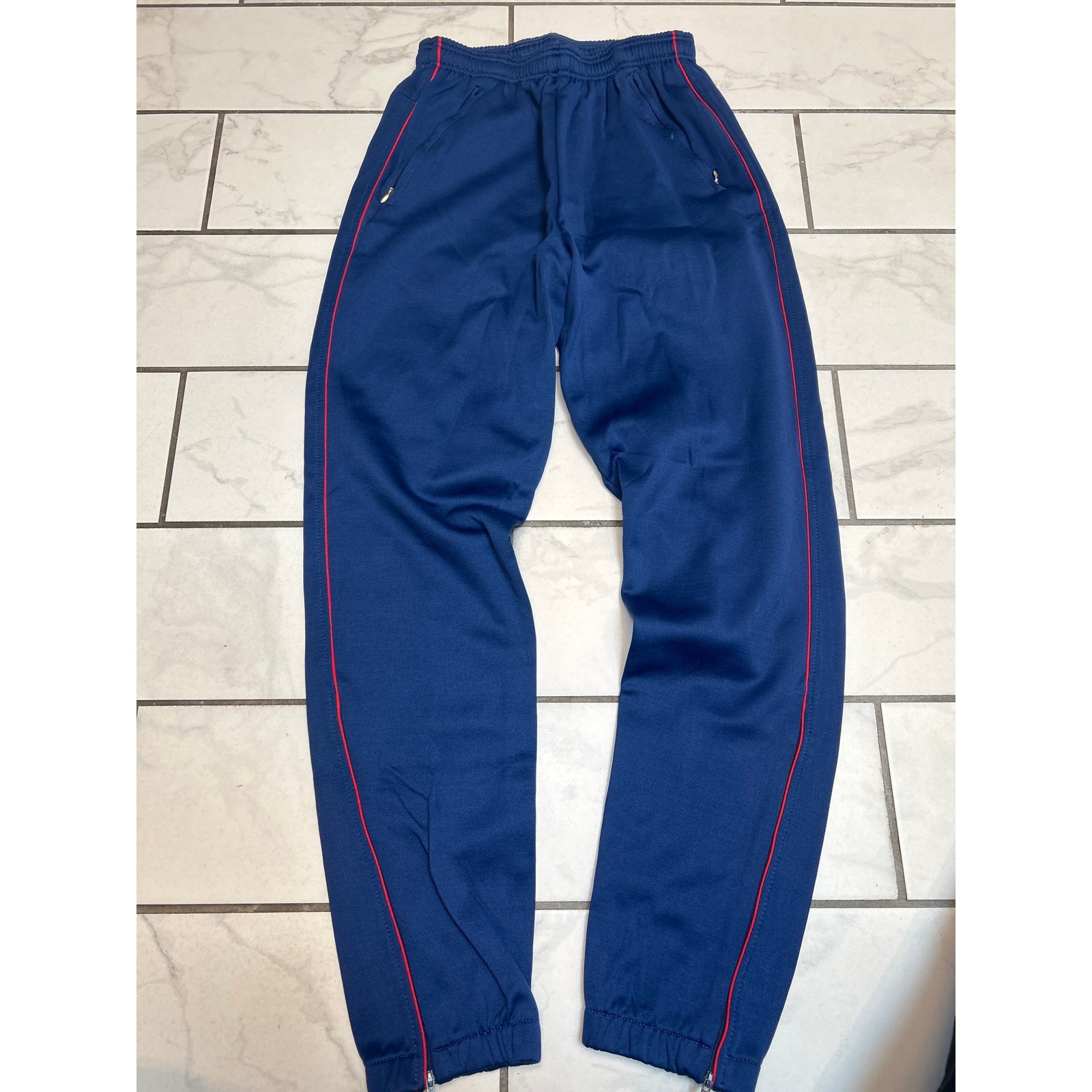 Vintage (1980) LLbean pants men’s small Blue with red side stripe 