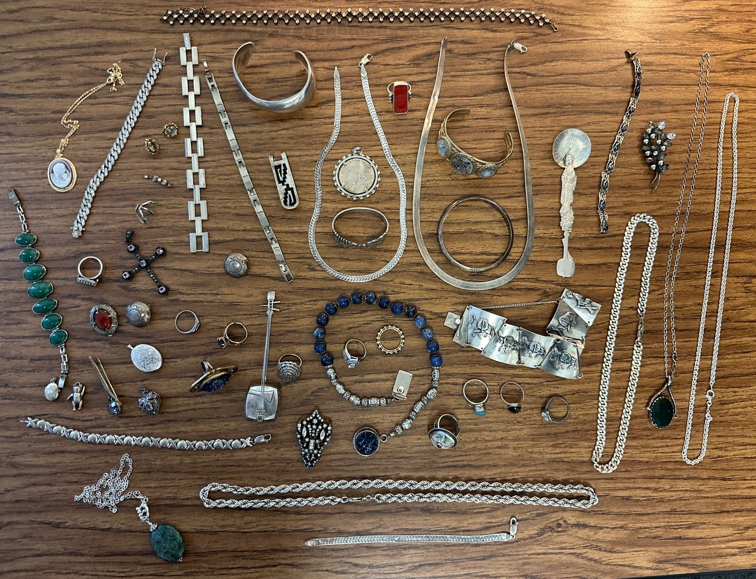 STERLING SILVER LOT Necklaces Bracelets Rings pendants Jewelry 1182 grams