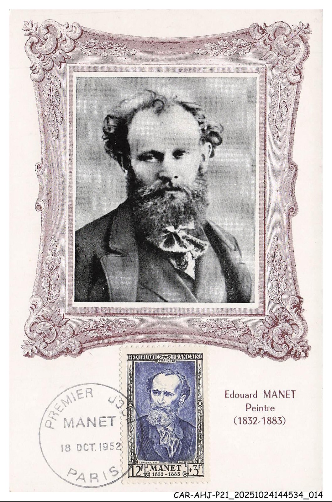 CAR-AHJP21-1111-CARD-MAXIMUM - Edouard Manet - Painter - 1952
