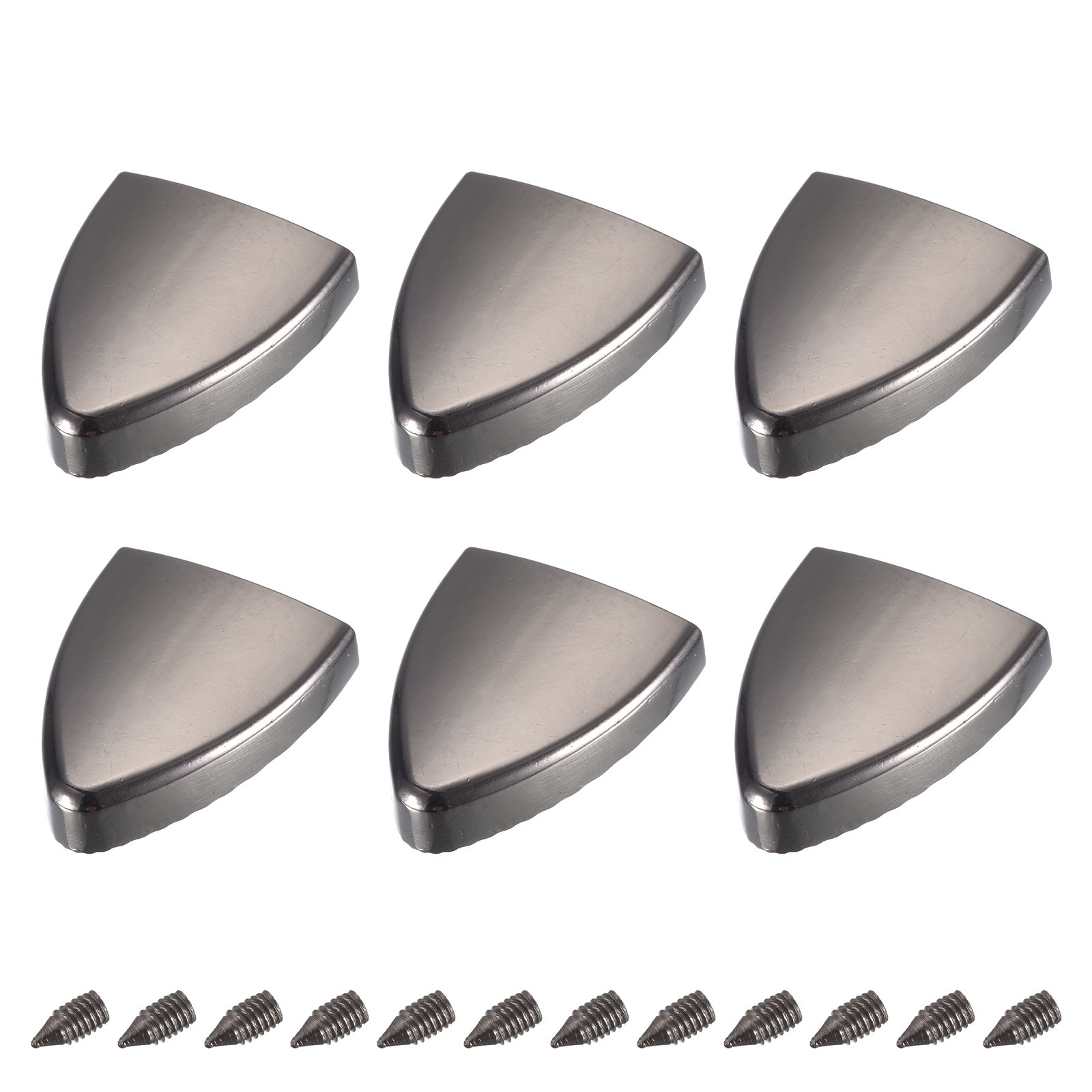 6Pcs Metal Zipper Tail Clip with Screws for Leather Craft DIY Decoration Black