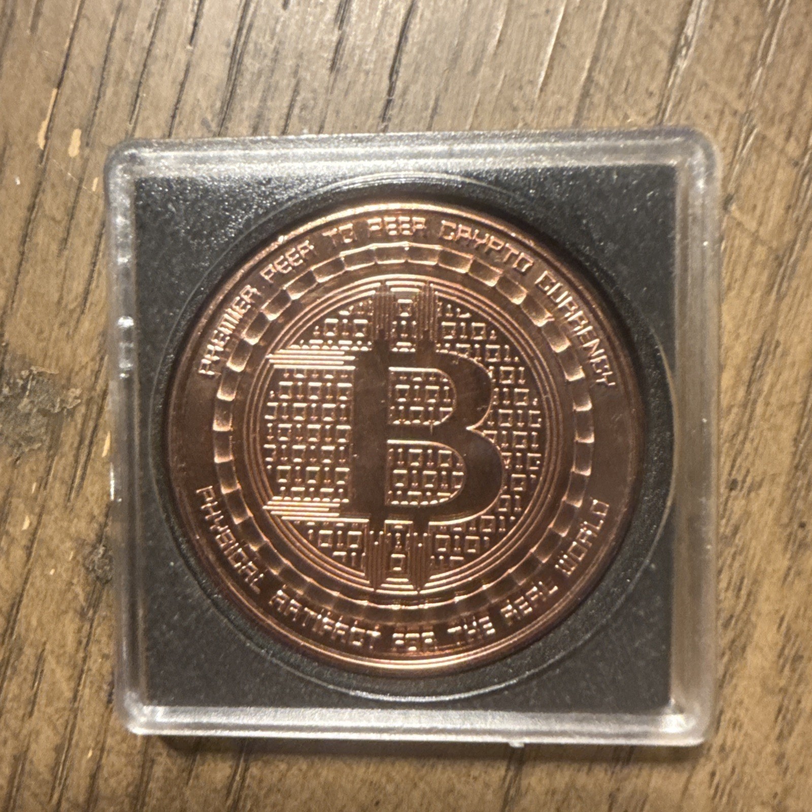 I Oz Bitcoin Copper Round – 1 Pcs 1 oz .999 Pure Copper In Display Case
