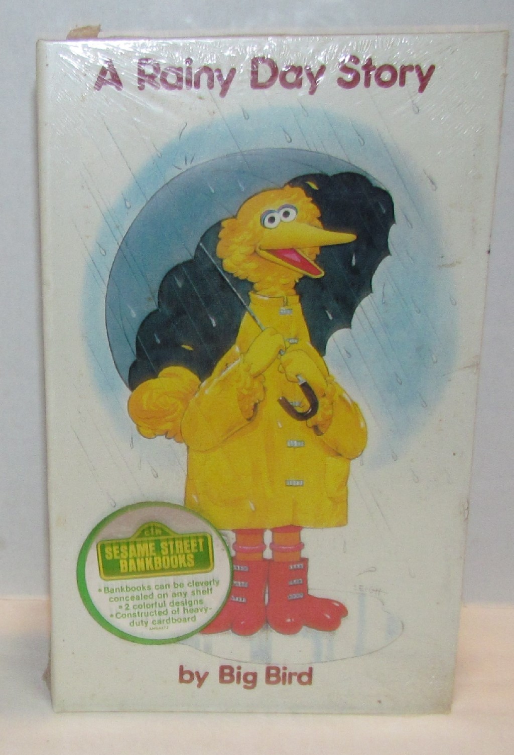 1984 Sesame Street Big Bird Bank Book "A Rainy Day Story" SEALED