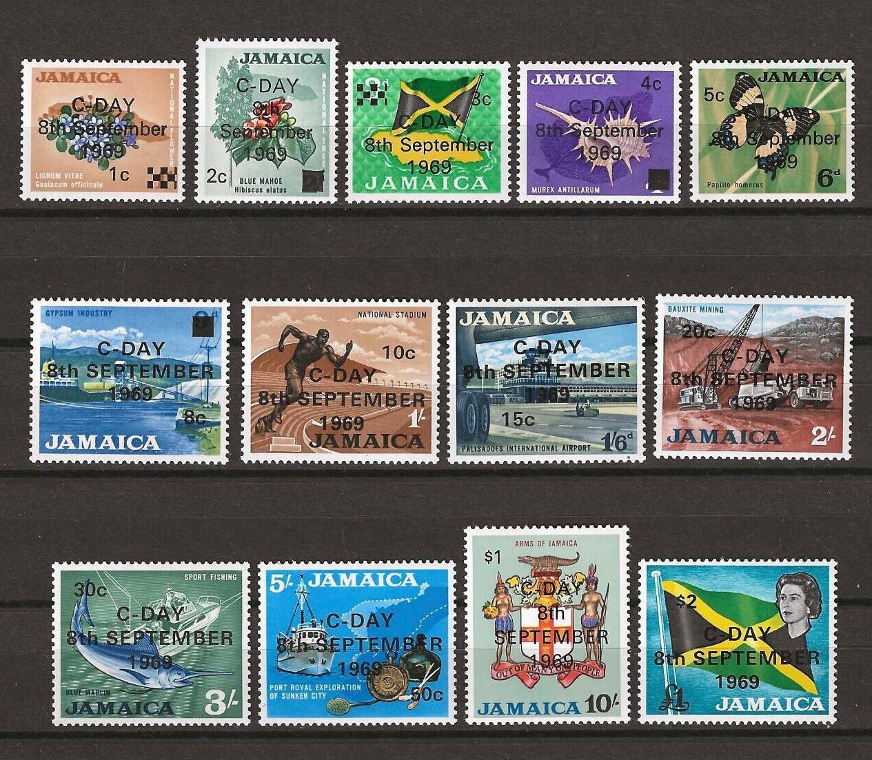 JAMAICA 1969 SG 280/292 MNH 