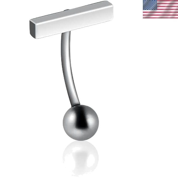 14g Surgical Stainless Steel Bar Belly Button Rings Set Navel Barbell Ball St...