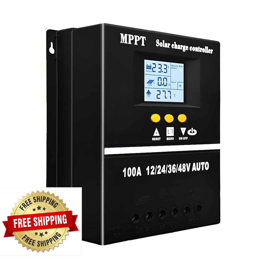 SOGTICPS 80A MPPT Solar Charge Controller 12V 24V 36V 48V LCD Display 2 USB