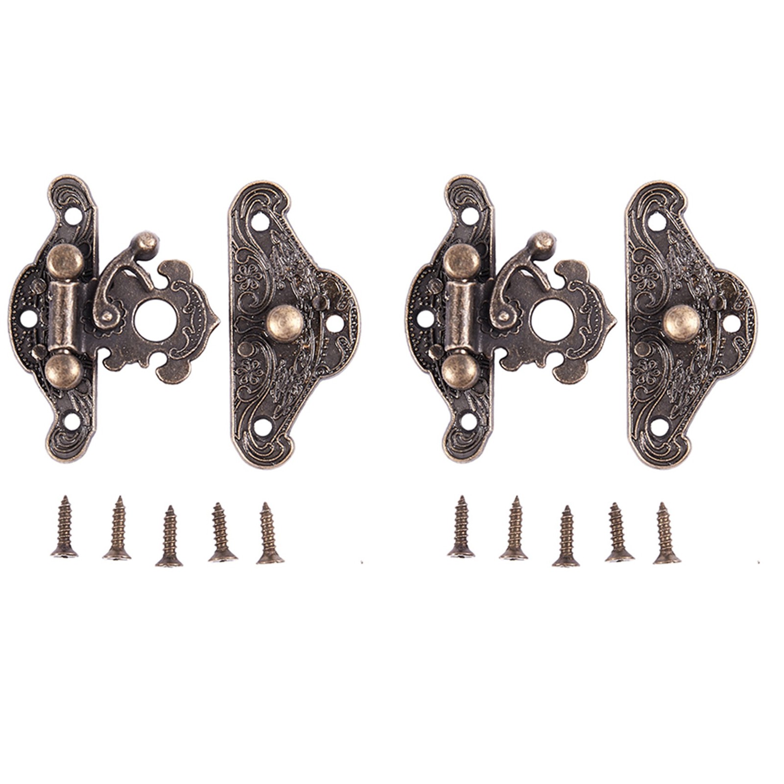 2X Antique Retro Vintage Decorative  Wooden  Hasp Pad Chest Lock Size:Extra6556