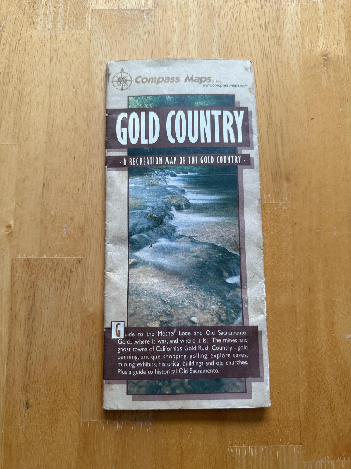 Compass Maps Gold Country California Recreation Map Guide Brochure Fold Out