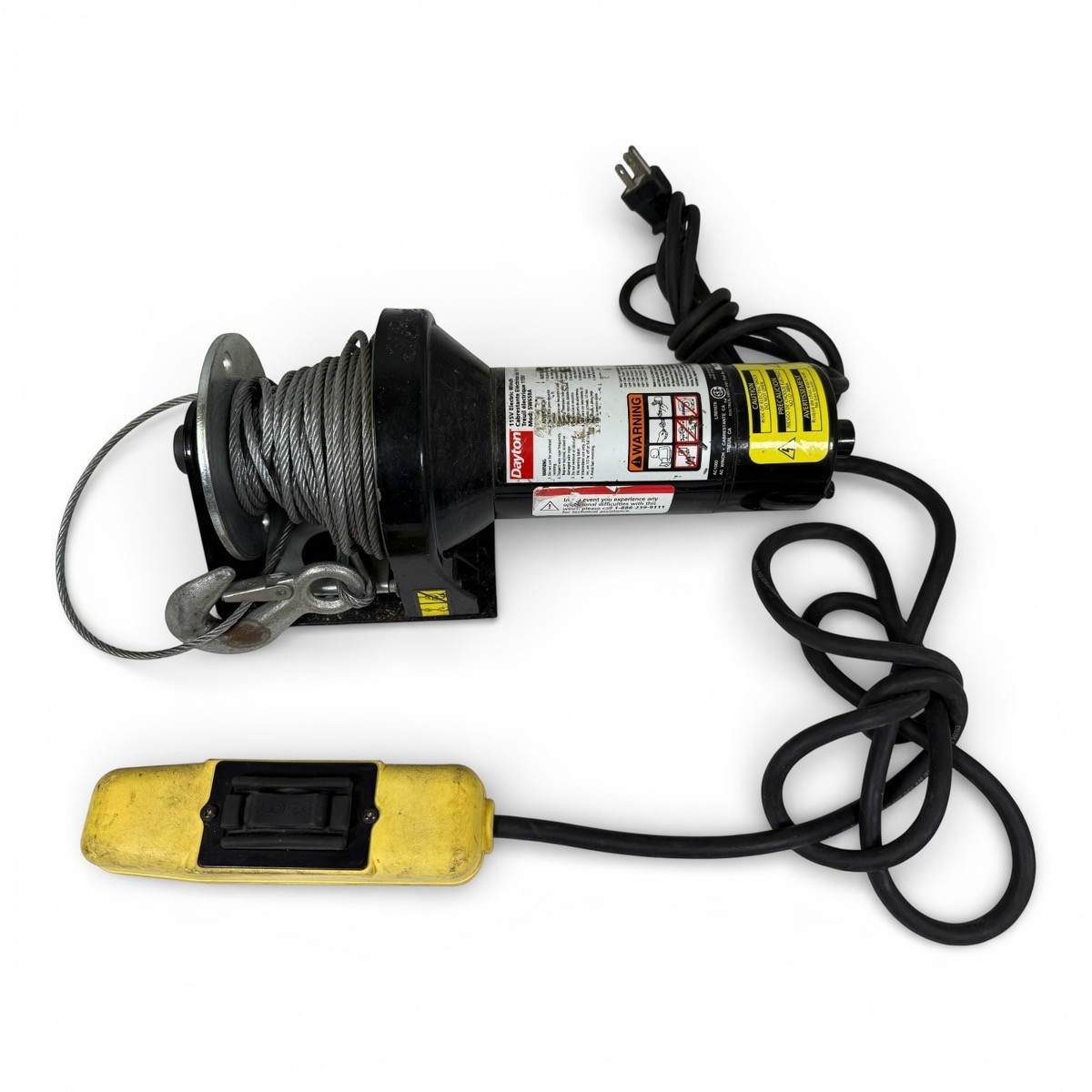 DAYTON 5W659A 115V AC Pulling ELECTRIC WINCH 13 fpm 1000 lbs (SPG065349)