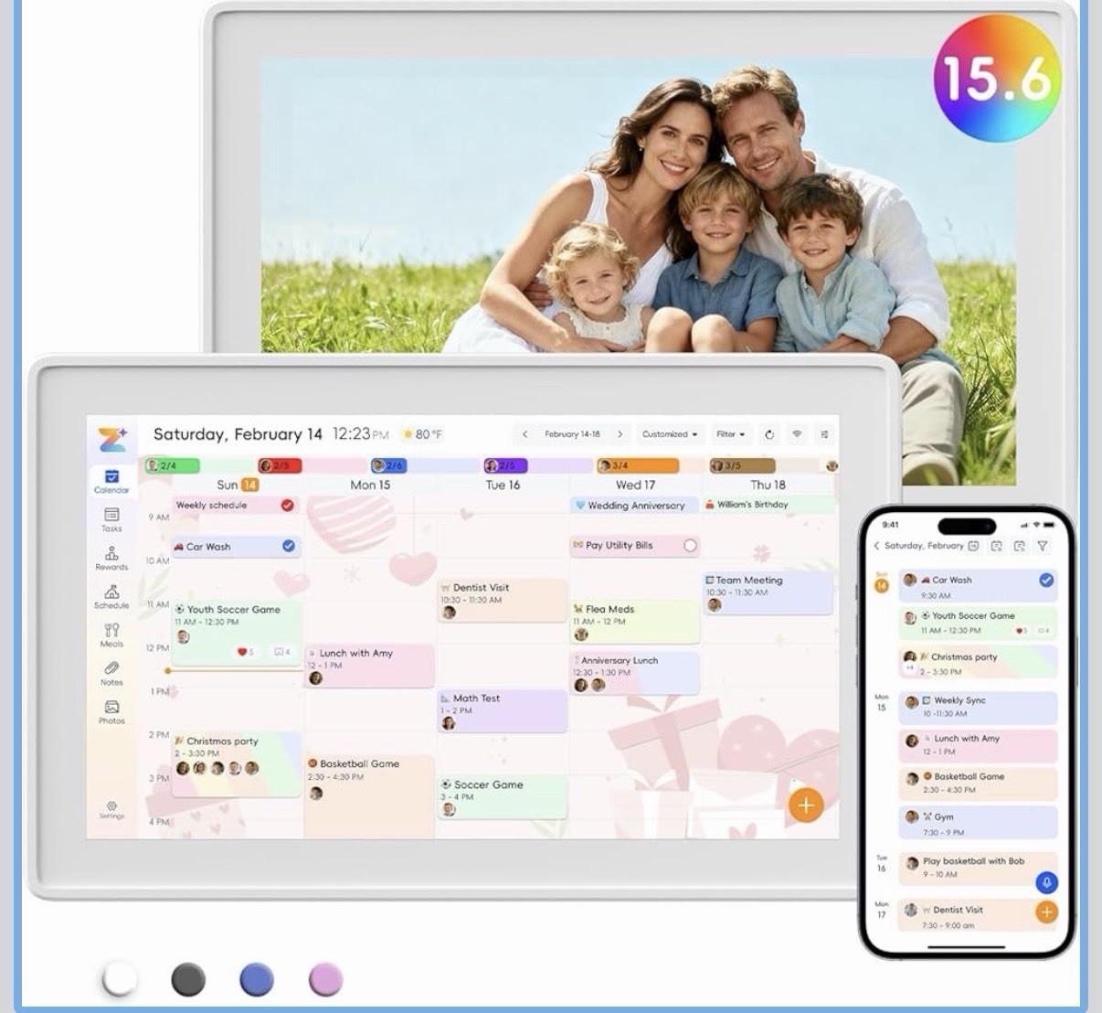 Westsee 15.6" Digital Calendar Frame – Interactive Touchscreen