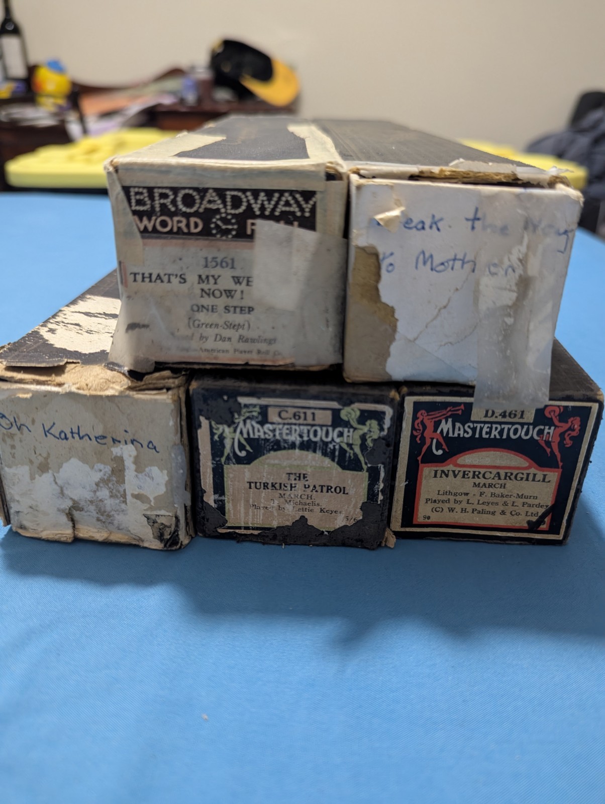 Vintage pianola rolls set of x5 lot 6